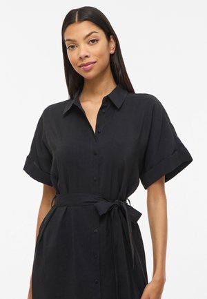 VILA HULA MIDI SHIRT DRESS - Tričkové šaty - black beauty