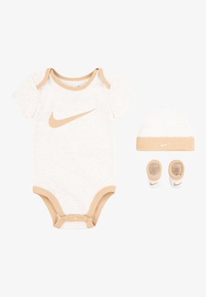 SET - Čiapka - pale ivory heather