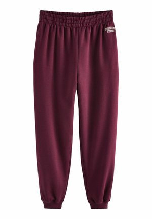 CUFFED WELLNESS SLOGAN GRAPHIC - REGULAR FIT - Pantaloni de trening - burgundy red