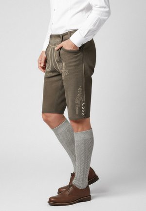 MAILO - Leren broek - hellbraun