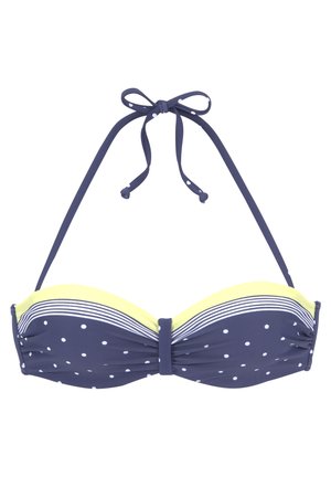 BANDEAU - Bikinitop - blau gelb bedruckt