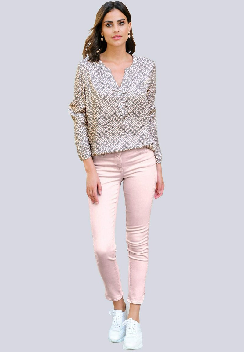Damen T-Shirts | Alba Moda Bluse off-white,beige,rosé/mehrfarbig - FD41056 Damen T-Shirts | Alba Moda Bluse off-white,beige,rosé/mehrfarbig - FD41056