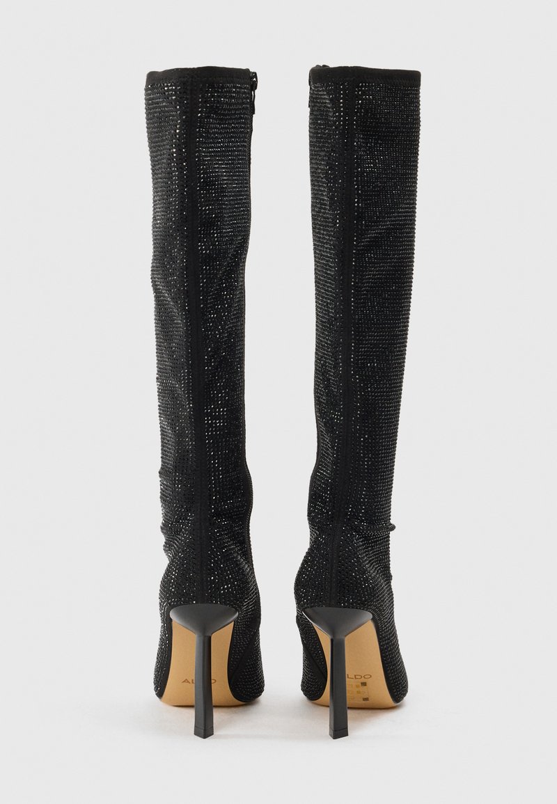 Bottes à Talons Très Hauts Cloutées Noires - Taille UK 6 (pointure 39 Environ), Style Plateforme, Occasion
