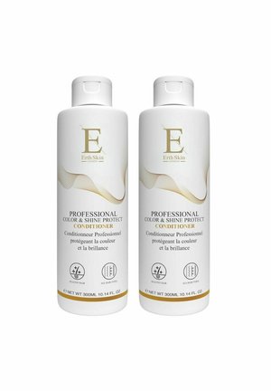 Two white bottles of Erth Skin London Professional Color & Shine Protect Conditioner, each 300ml, for healthy hair and all hair types.