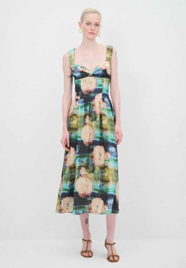 BOW DETAILED PLEATED PATTERNED  - Freizeitkleid