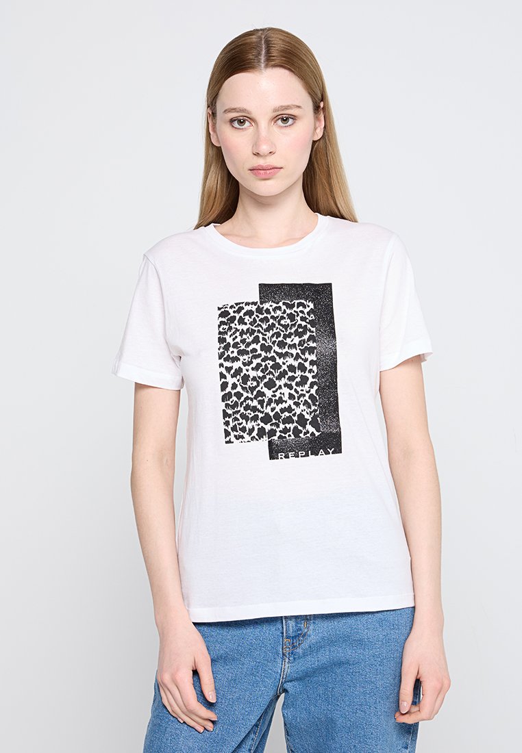 Replay T-shirt print wit Replay T-shirt print wit