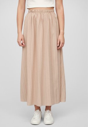 Cloud 5ive LONGFORM MIT STRUKTURMUSTER UND GUMMIBUND - Maxi skirt - beige