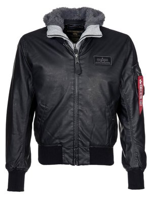 Faux leather jacket - black