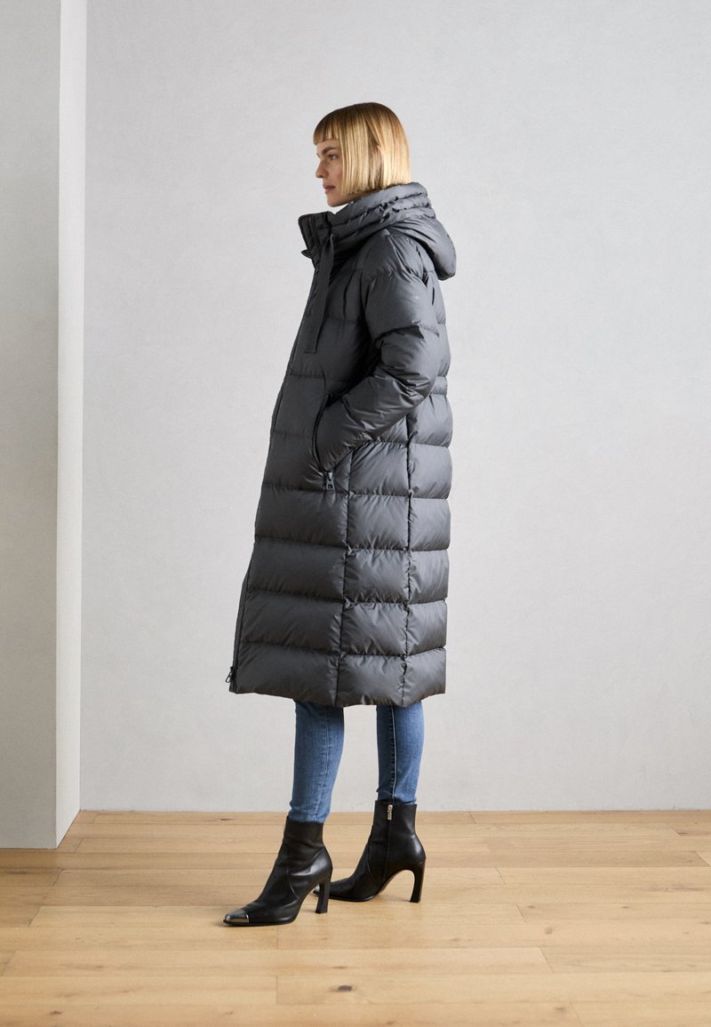 Marc O'Polo LONG COAT FEMININE SHAPE WITH HOOD - Untuvatakki - light graphite