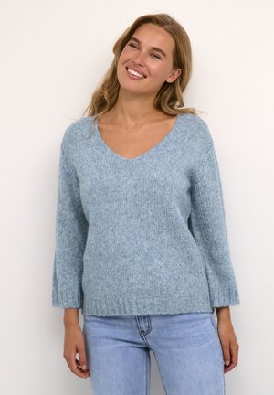 Kaffe ALIOMA  3/4 SL - Strickpullover - faded denim melange