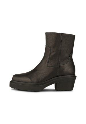 AMINA  - Enkellaarsjes met plateauzool - black