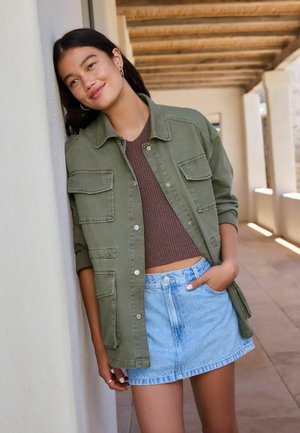 Next, Denim jacket - khaki