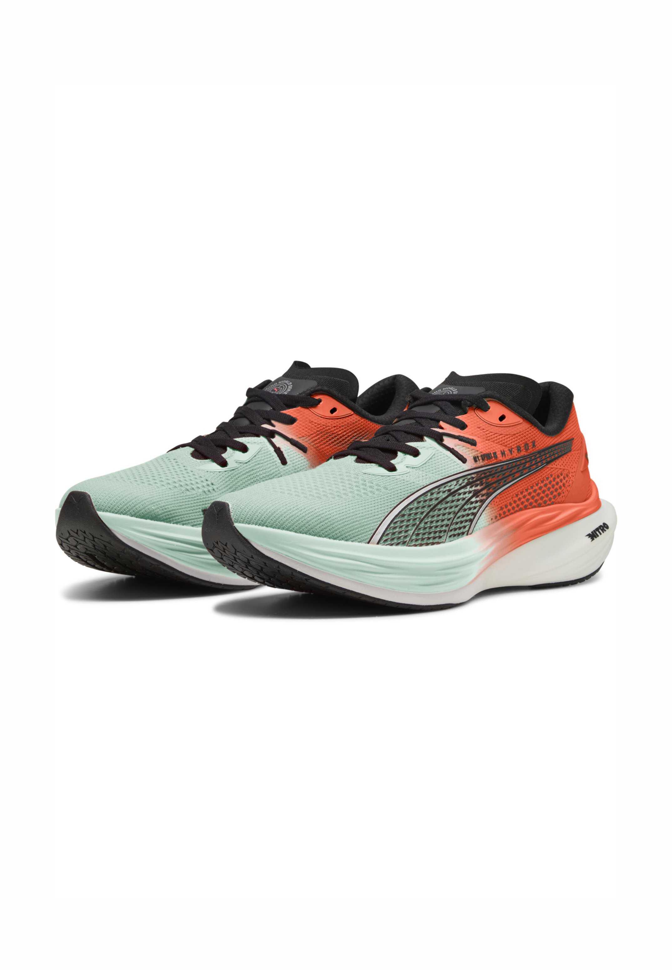 PUMA NITRO HYROXシューズ Puma HYROX DEVIATE NITRO - Laufschuh Straße - glowing red/mint