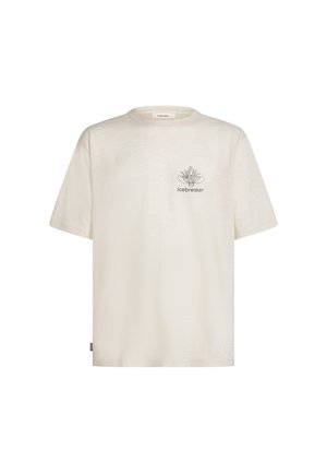 icebreaker, M MER 150 TECH LITE SS RELAX TEE FERN ST - Camiseta estampada - ecru hthr