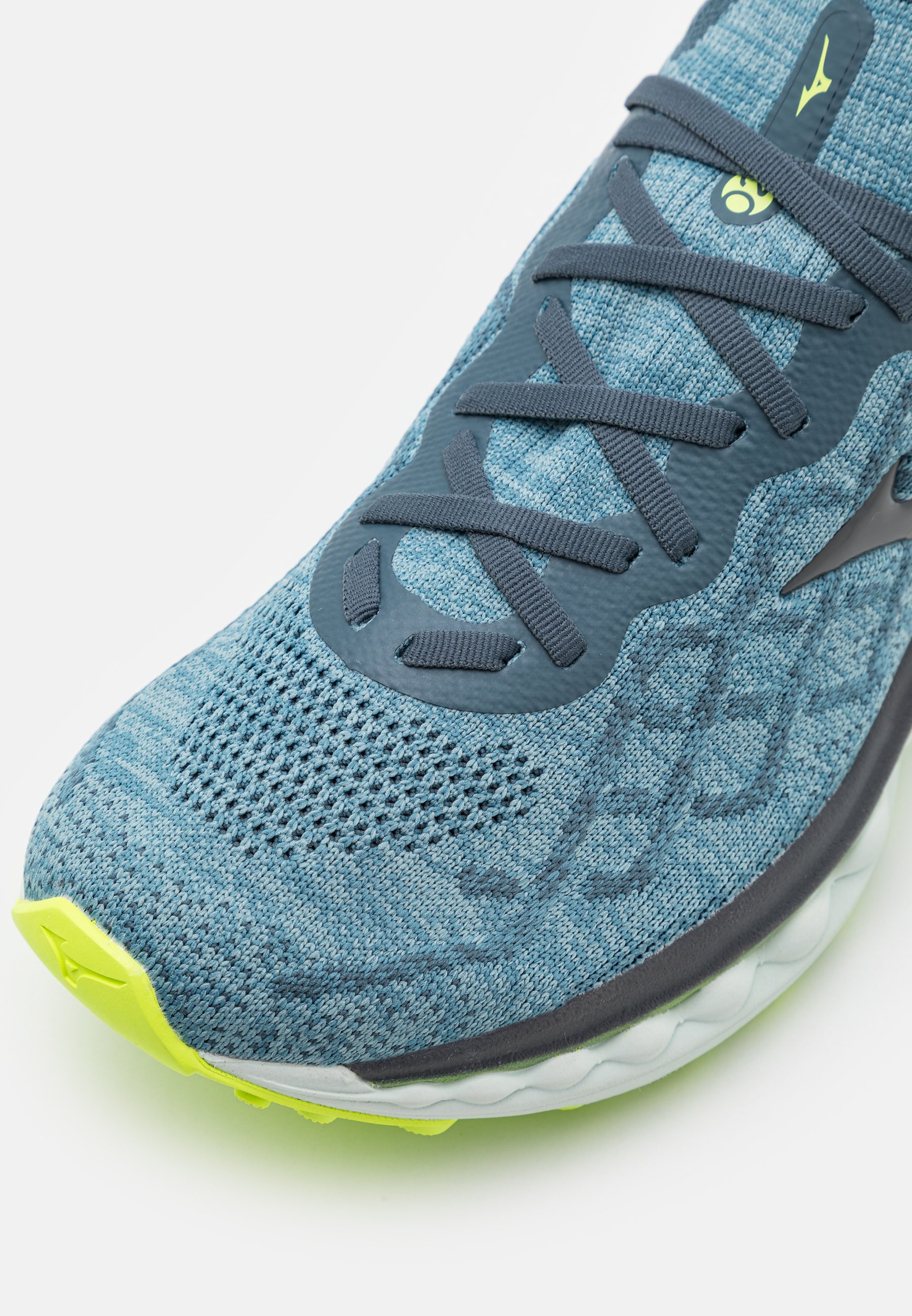 Mizuno WAVE SKY NEO 2 - Hardloopschoenen neutraal - smoke blue/ebony/neo  lime/blauw - Zalando.nl
