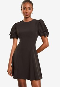 Lipsy BOW DETAIL PUFF SLEEVE  REGULAR FIT
 - Denní šaty - black