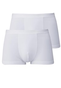 Vita boxershorts i stretchigt tyg, med en slät yta, formad kupé och elastisk midja för komfort.