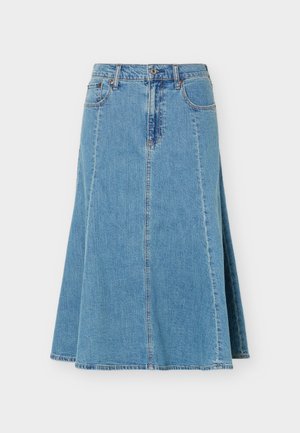 Abercrombie & Fitch, MIDI SKIRT  - Jupe trapèze - blue denim