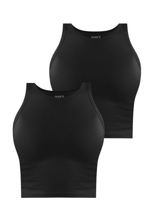 2 X  CROP HOCHGESCHLOSSEN - Top - schwarz