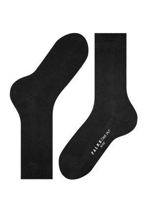 Schwarze Knöchelsocken mit glatter Textur, verstärkten Zehen- und Fersenbereichen. Logo auf der Sohle gedruckt, minimalistisches Design.
