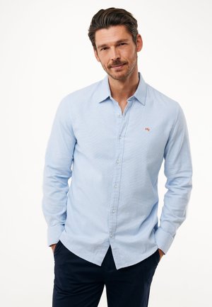 LONG SLEEVE BRUSHED MICRO CHECK - Camisa - light blue