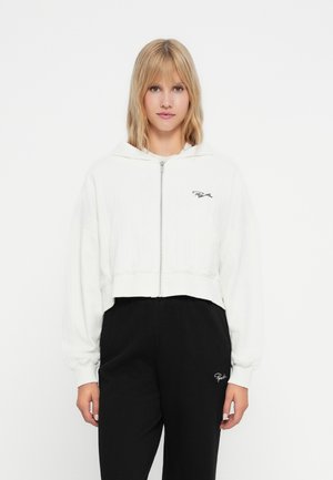 Pegador HARLIEN OVERSIZED STRUCTURED JACKET - Sweater met rits - washed warm white