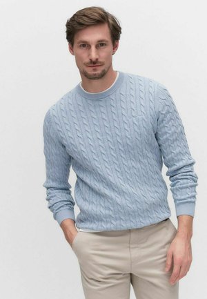 DAVE CABLE CREW NECK - Trui - lt blue mel
