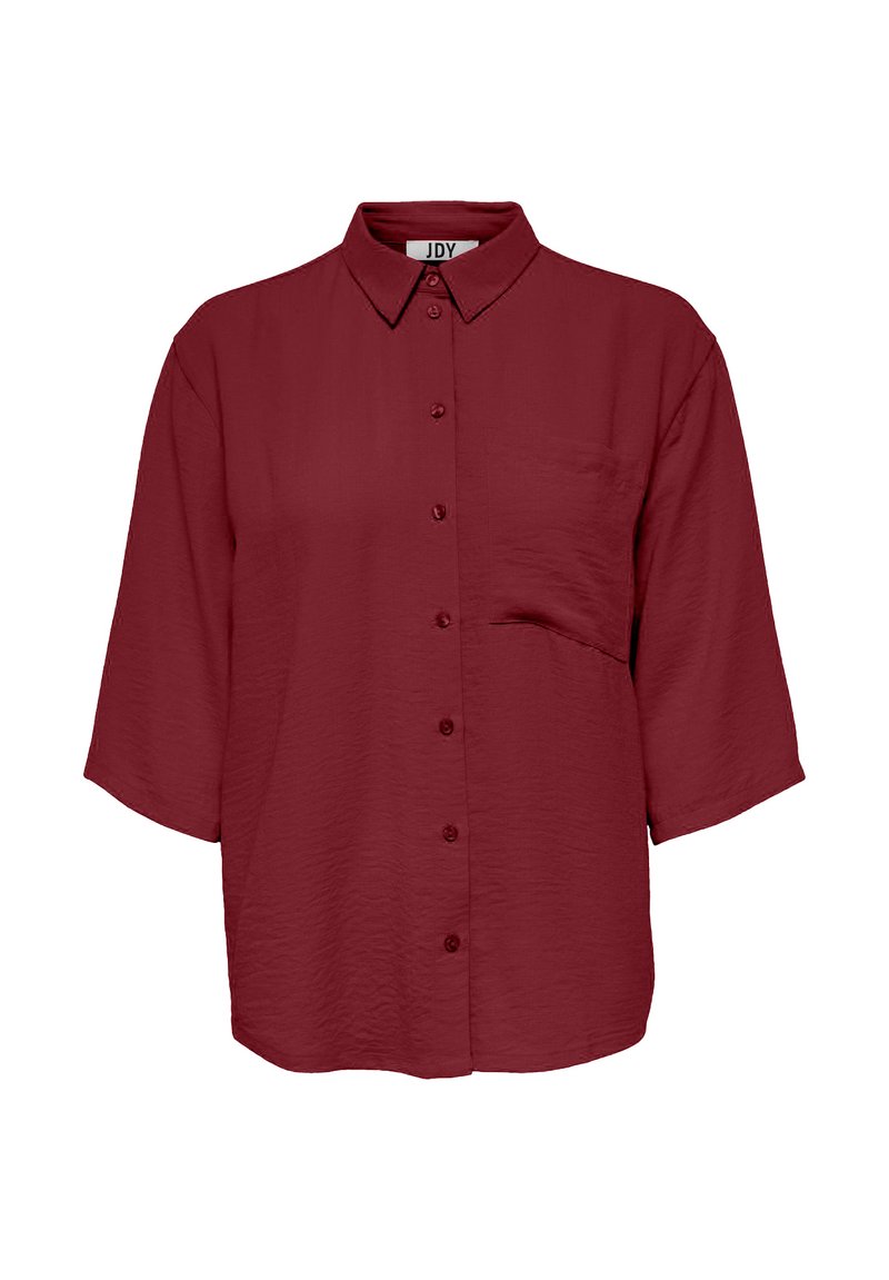 JDY DIVYA 3/4 LOOSE NOOS - Button-down blouse - weinrot