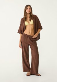 Stradivarius Pantalon classique - dark brown