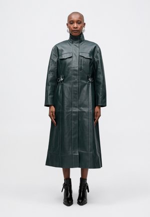 DROPPED SHOULDER HIGH COLLAR COAT - Klassischer Mantel - dark green