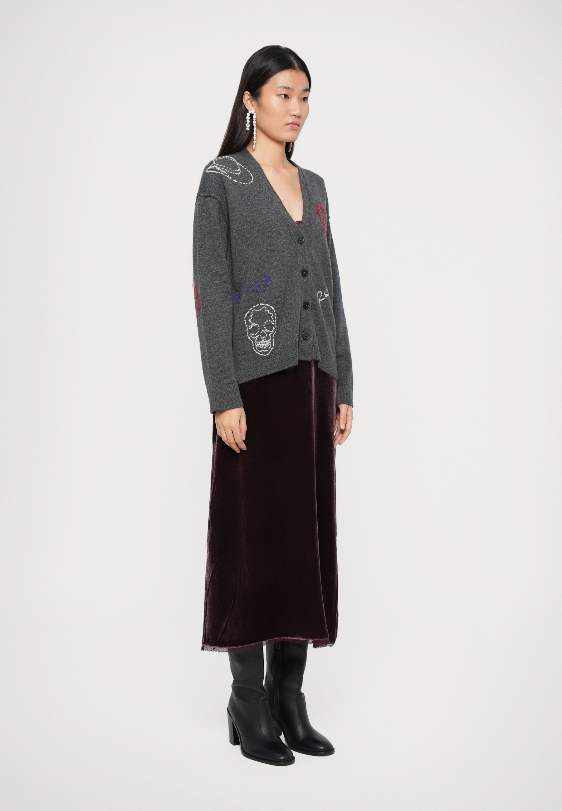Zadig & Voltaire MIRKAZ WEST - Cardigan - anthracite/dark grey