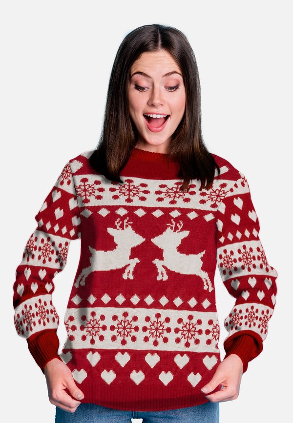 WEIHNACHTS RENTIERE UGLY XMAS - Strickpullover - rot