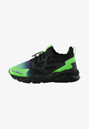 Next, Wide Fit Minecraft Elastic Trainers - Sneakers - black green