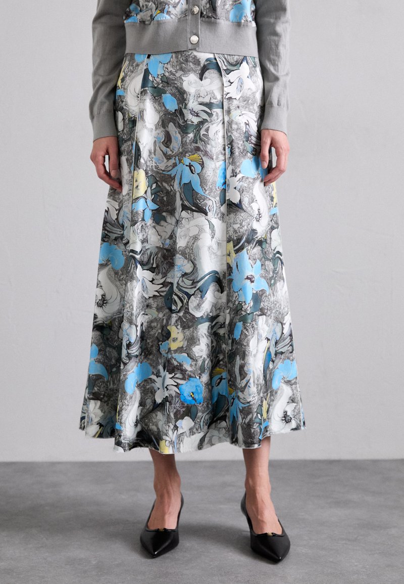 Tory Burch TWILL SKIRT - Falda larga - blue abstract