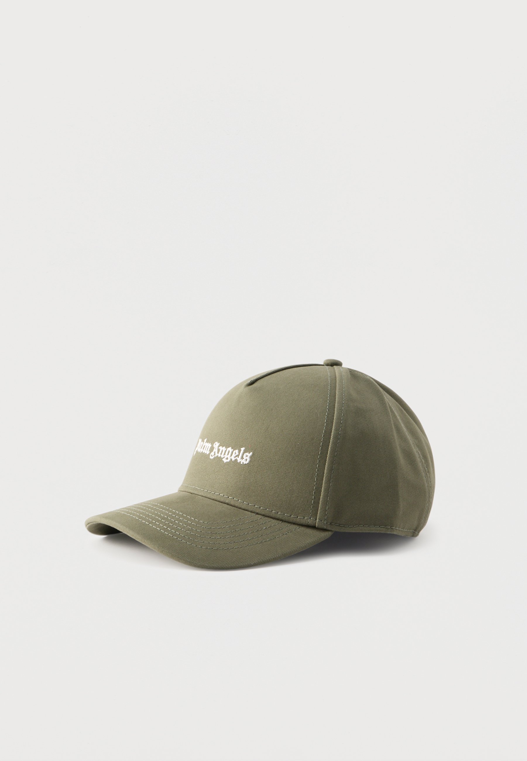 Palm Angels classic logo adjustable hat army green PALM ANGELS CLASSIC LOGO BASEBALL CAP HAT OLIVE GREEN WHITE  main image 4