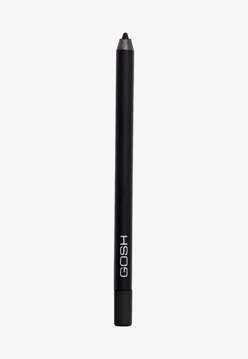 Schwarzer Eyeliner-Stift mit angespitzter Spitze und weißem GOSH Markenschriftzug auf zylindrischem Körper vor weißem Hintergrund.