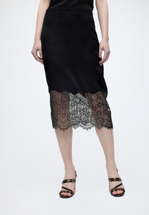 Good American SLIP MIDI SKIRT - Falda de tubo - black