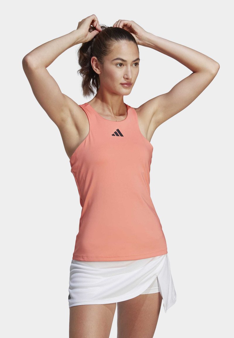 adidas Performance TENNIS YTANK Top coral fusion/coral Zalando.co.uk
