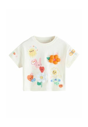 REGULAR FIT - SHORT SLEEVE - Apdrukāts T-krekls - ecru white padded character