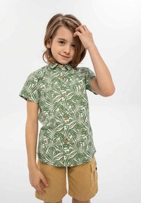 MINOTI - PRINTED SHORT SLEEVE - Košeľa - olive white Miniatúrny obrázok 1