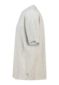 Gray short-sleeve T-shirt made of soft fabric, featuring a crew neckline and a straight cut with side seam detail.