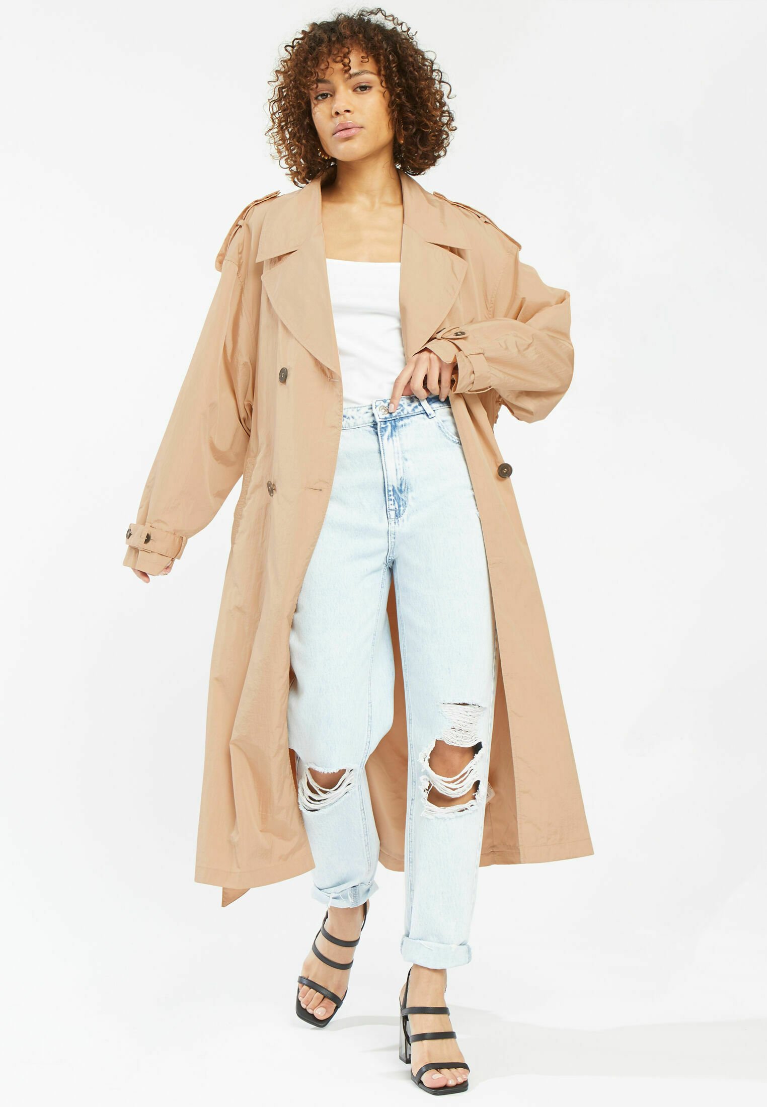 Mujer Gabardina larga beige | Abrigo Pimkie - Manipovore