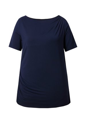 Ulla Popken, DRAPIERT CLASSIC U-BOOT-AUSSCHNITT HALBARM - T-Shirt print - marine