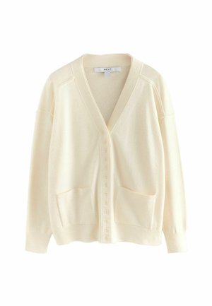 TALL FIT V-NECK WITH POCKETS - Kofta - ecru