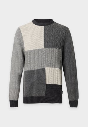 Barbour, PATCHWORK CABLE CREW - Pullover - grey mix
