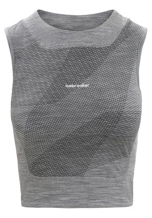 icebreaker MERINO ZONEKNITCROPPED - Sports-BH'er med let støtte - MEDIUM GREY