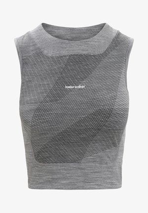 icebreaker, MERINO ZONEKNITCROPPED - Sports-BH'er med let støtte - MEDIUM GREY