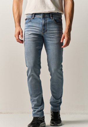 Koroshi, KOROSHI SLIM KNIT DENIM JEANS SLIM KNIT DENIM JEANS - Vaqueros slim fit - azul cl   light blue