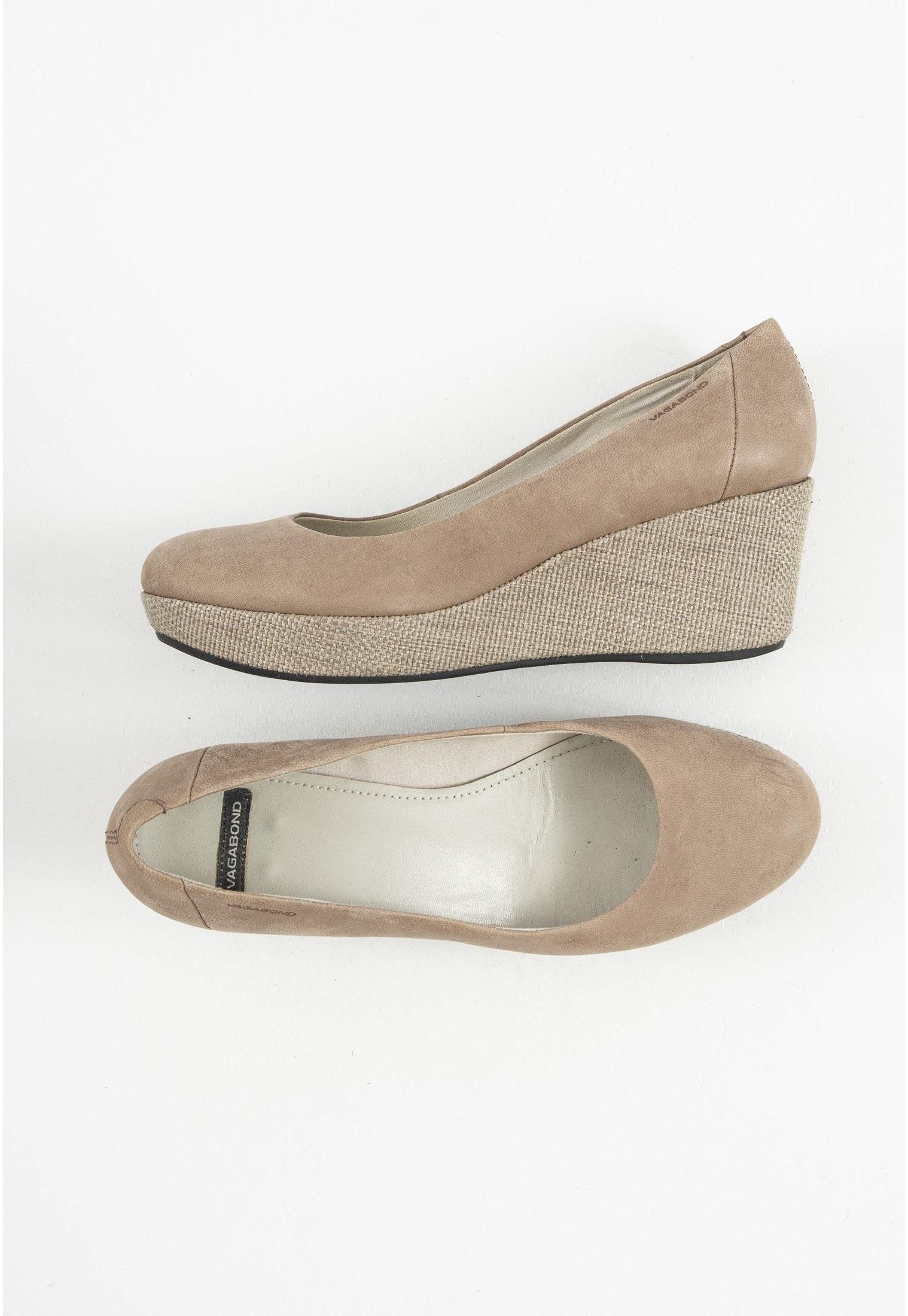 escarpin compensé beige