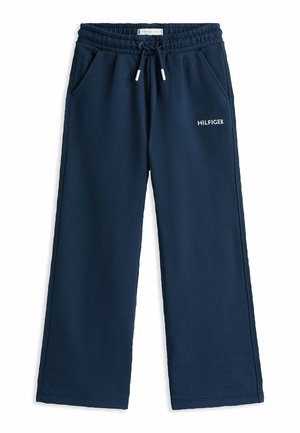 LOGO EMBROIDERY WIDE LEG JOGGERS - Pantalones - dark blue